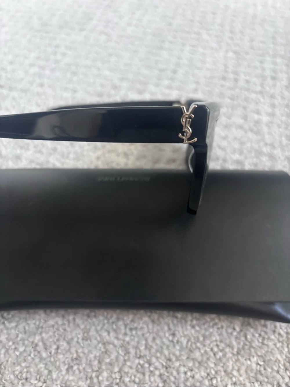 Saint Laurent Black Sunglasses with Gold YSL Logo